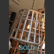 FRENCH METAL BONBONNE BASKET LIGHT