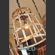 FRENCH METAL BONBONNE BASKET LIGHT