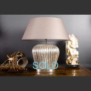 'CASTLE' CIRCULAR RIBBED ZINC LAMP