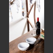 ITALIAN VIETRI CERAMIC WHITE FOOTED BOWL