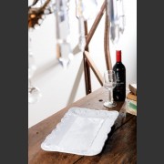 ITALIAN VIETRI CERAMIC SMALL RECTANGULAR WHITE PLATTER