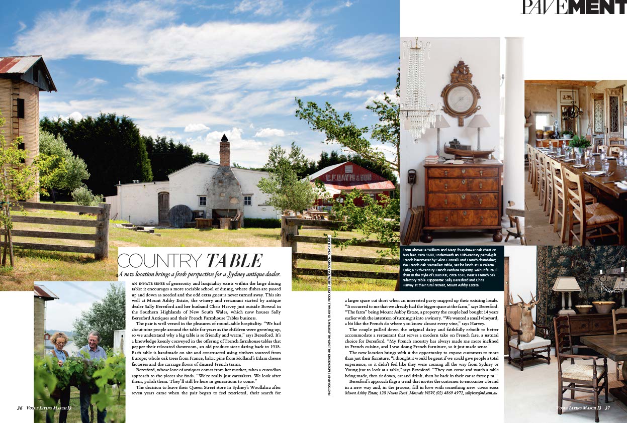 Country Table - Vogue Living Australia March 2013